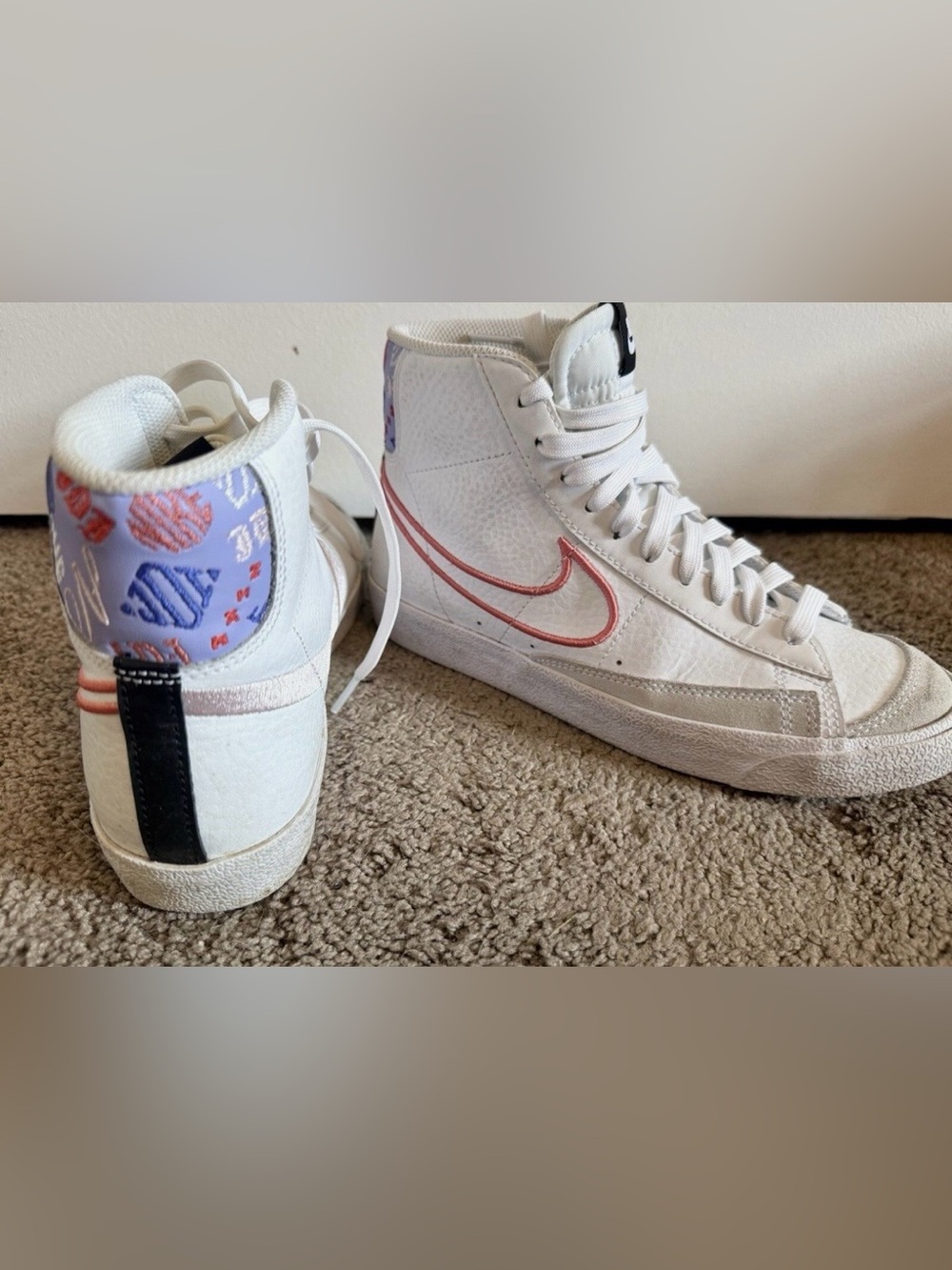 Nike Blazer Women Sz 8.5 Mid 77 White Magic Lavender Pink GUC Ankle Sneaker